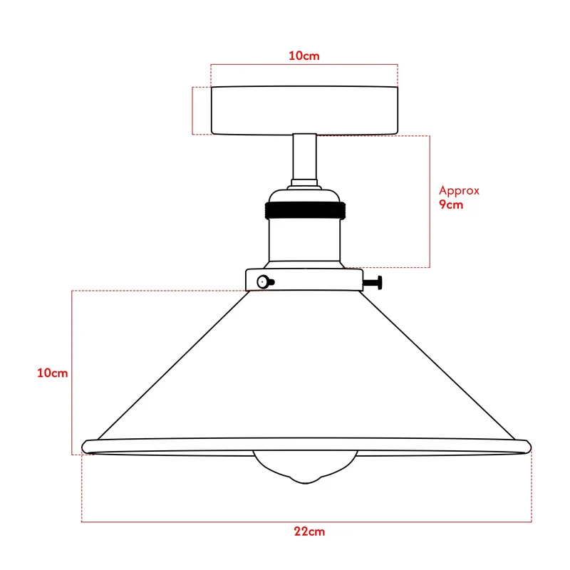 2er Pack Werkstattlampe – Industrie Deckenleuchte Bündig | Ø22cm | E27 ~3945