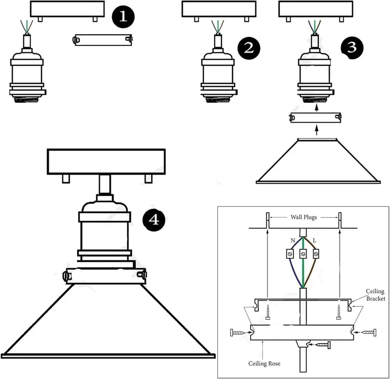 2er Pack Werkstattlampe – Industrie Deckenleuchte Bündig | Ø22cm | E27 ~3945
