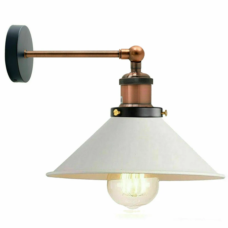 Retro Industrie Wandleuchte Farbig Kegelschirm Verstellbar E27 ~3710