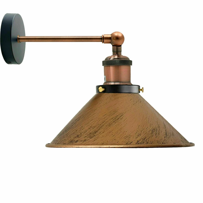 Retro Industrie Wandleuchte Farbig Kegelschirm Verstellbar E27 ~3710