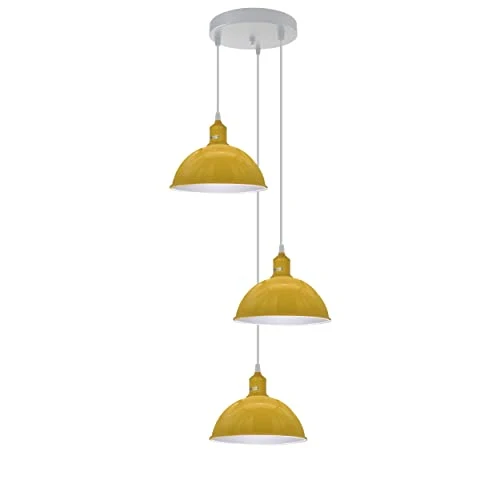 3 Cluster Pendelleuchte Metall Farben Halbkugel Hängelampe E27 - Ø 21cm ~3707