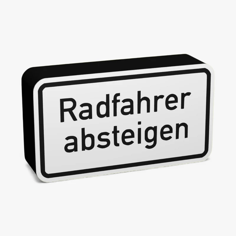 Radfahrer absteigen Zeichen 1012-32 Lampe
