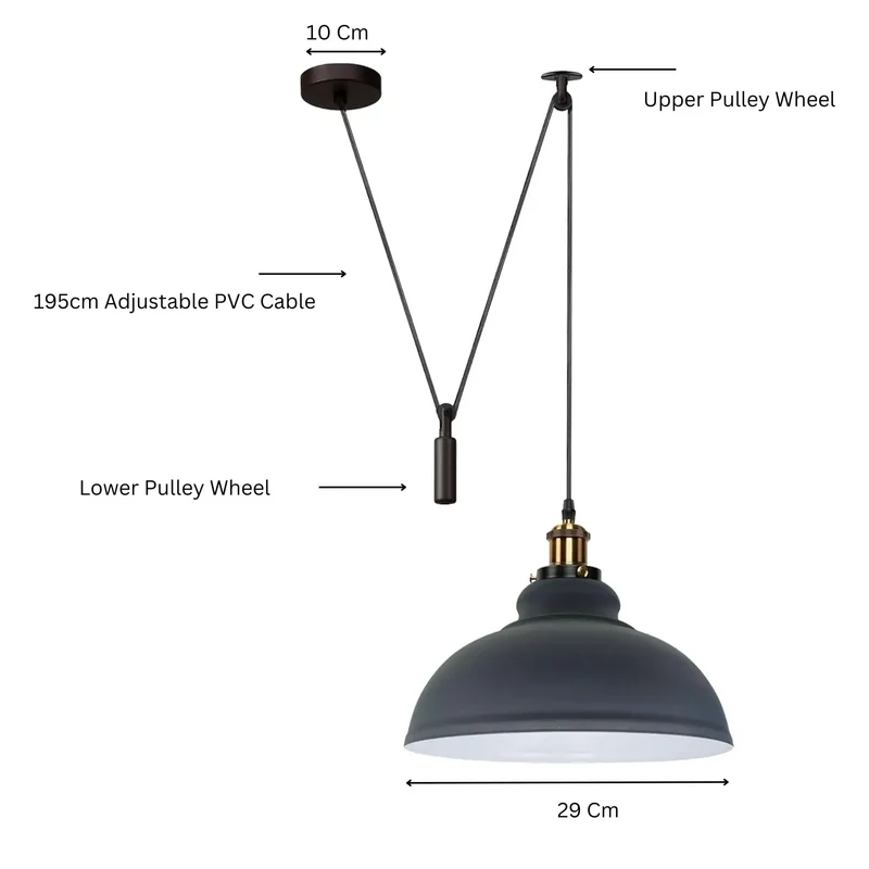 Industrial Flaschenzug Pendelleuchte 2m Hängelampe ~3867