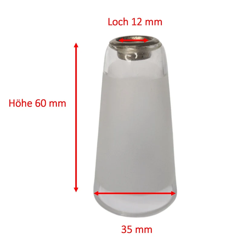 Lampenglas G4 Loch 12mm 6cm hoch Glas klar matt Lampen Ersatzglas Tulpe