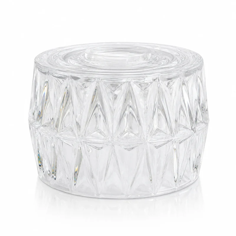 Lampenglas klar facettiert Ø 14 cm – Ersatzglas in Kristalloptik | Öffnung 43 mm