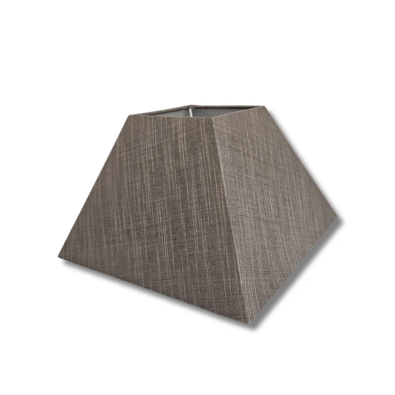 Brauner quadratischer Lampenschirm – Stoff 25 x 25 cm für E27