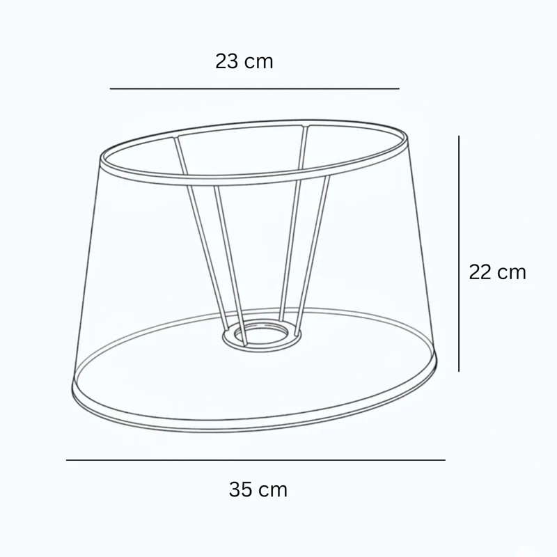 Light & Living Lampenschirm, E27, aus echtem Leinen in Braun, oval, Ø 23/35 cm, Höhe 22 cm