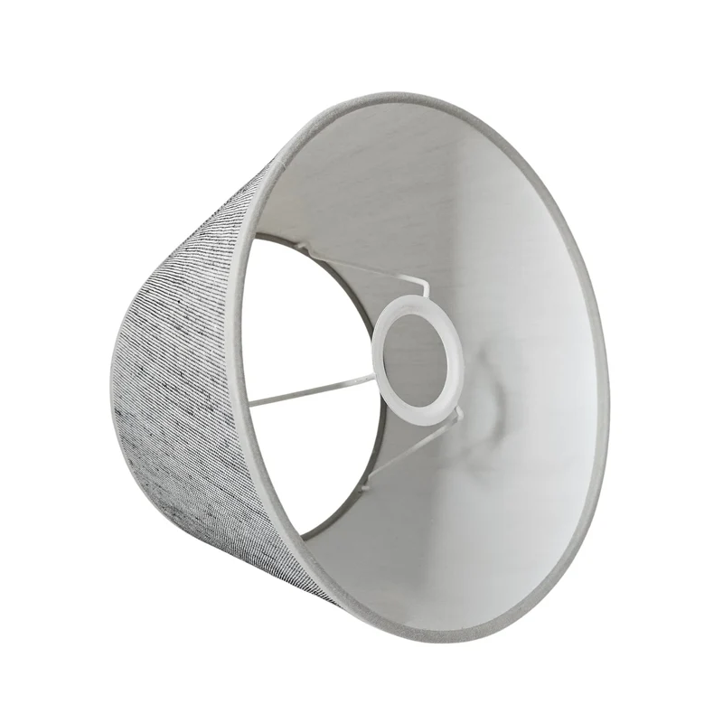Lampenschirm Grau Stoff Rustik, E27, Ø 18/22 cm, Höhe 15 cm