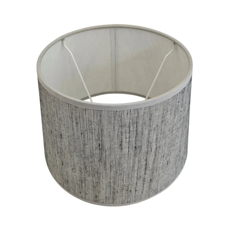 Lampenschirm Grau Stoff Rustik, E27, Ø 18/22 cm, Höhe 15 cm