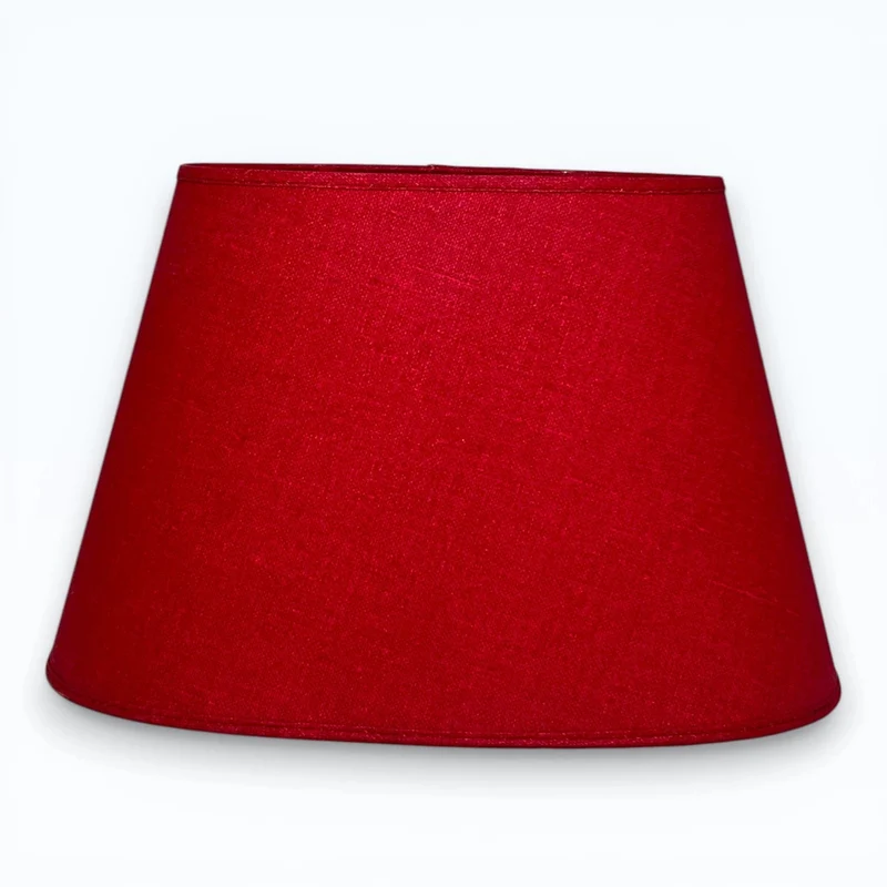 Light & Living Lampenschirm, E27, aus echtem Leinen in Rot, oval, Ø 23/35 cm, Höhe 22 cm