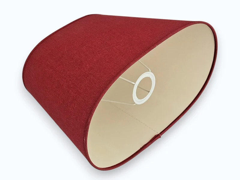 Light & Living Lampenschirm, E27, aus echtem Leinen in Rot, oval, Ø 23/35 cm, Höhe 22 cm