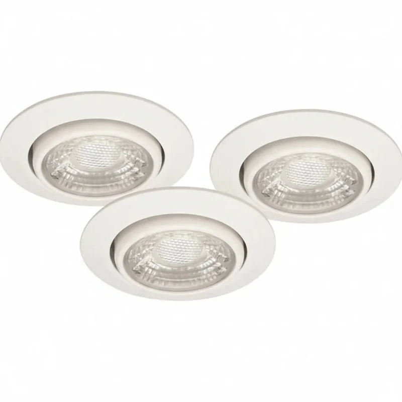 3er Set LED Einbaustrahler Weiß – dimmbar – schwenkbar – IP44 – ultra flach – Malmbergs MD-13