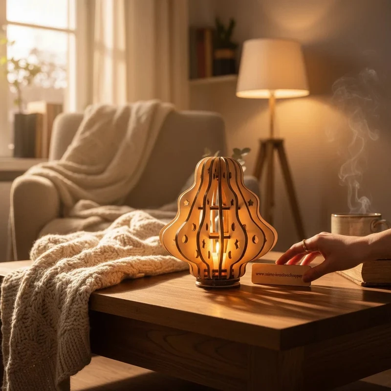 Dekoratives Windlicht aus Holz