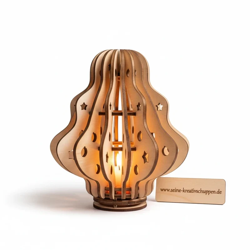Dekoratives Windlicht aus Holz