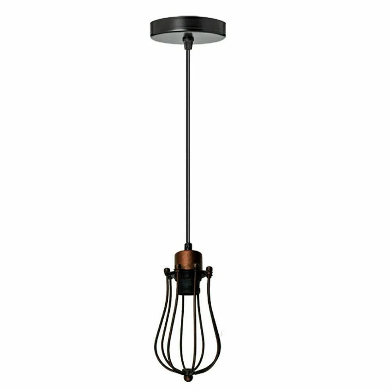 Vintage Pendelleuchte E27 Industrie Hängelampe Drahtkorb ~3825