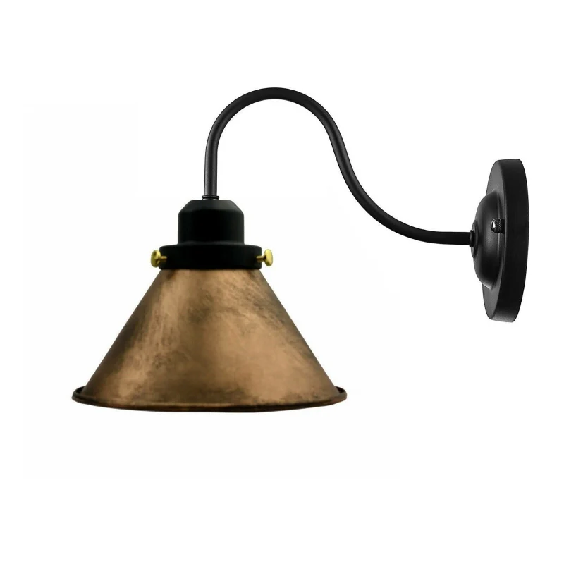 Vintage Wandleuchte E27 Industrie Wandlampe Schwanenhals ~3817