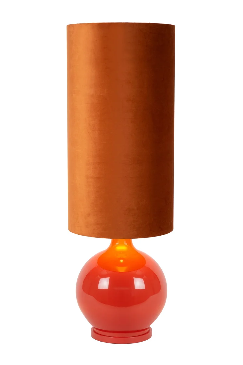 Stehleuchte Esterad Retro Glaskugel-Sockel Stoffschirm 100cm