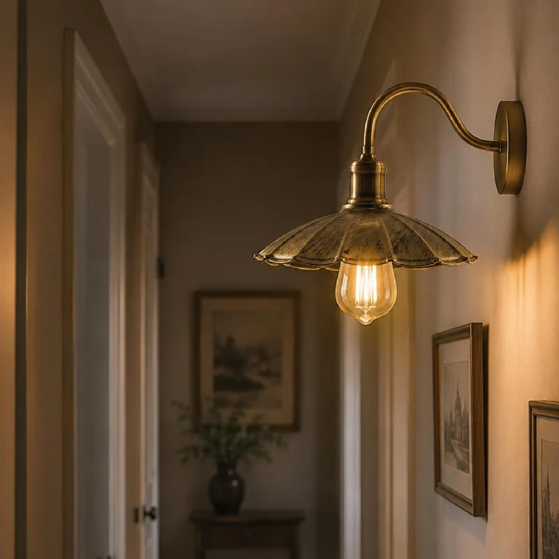 Vintage Wandleuchte Industrie gewellt LEDSONE Wandlampe ~3889