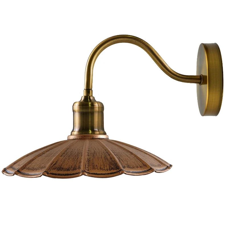 Vintage Wandleuchte Industrie gewellt LEDSONE Wandlampe ~3889