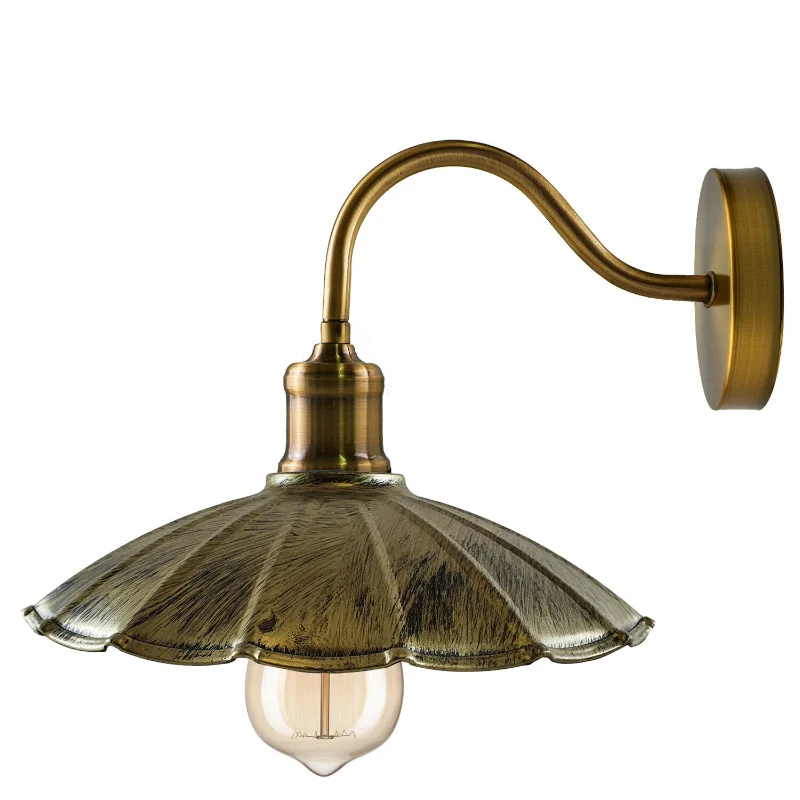 Vintage Wandleuchte Industrie gewellt LEDSONE Wandlampe ~3889