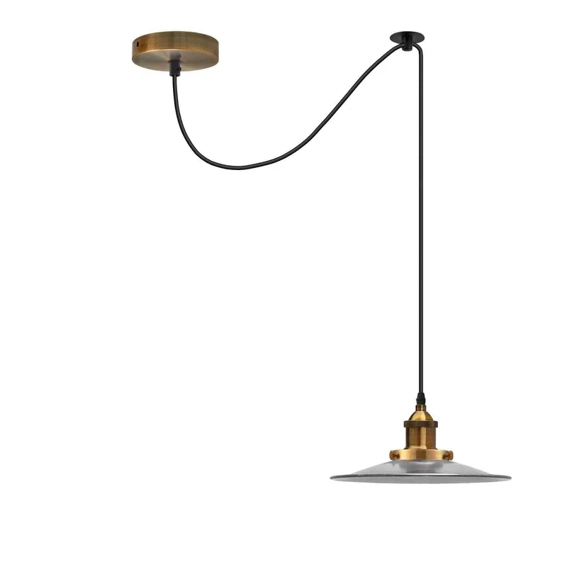 Vintage Fabriklampe – Dezentrale Teller Pendelleuchte | 2m | E27 ~3928