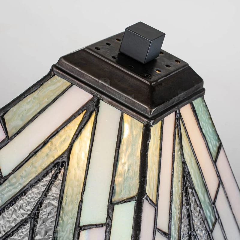 Tischleuchte Alderley 1-flammig Tiffany-Glas Bronze 35cm