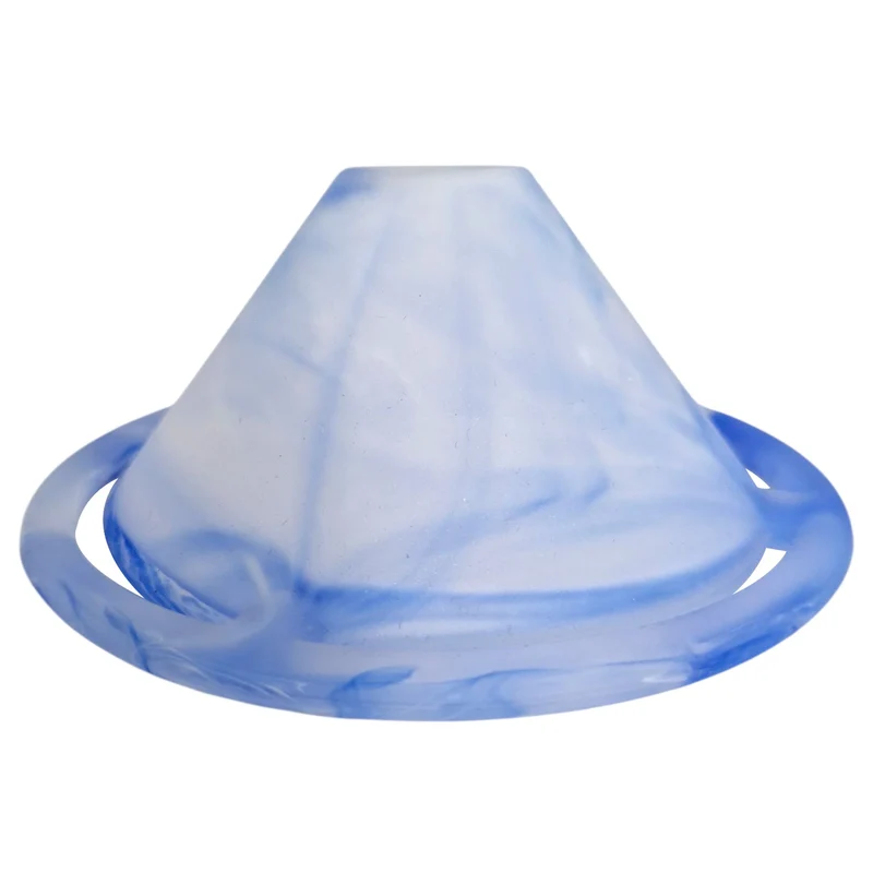 Lampenglas Blau Weiß Alabaster Ø 14 cm – Ersatzglas für G4, G9 & GY6.35 | Loch 25 mm