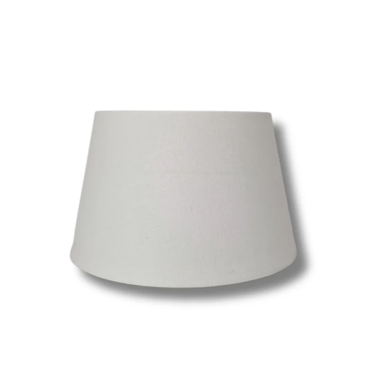 Lampenschirm Weiß aus Leinen, E27 – 25 cm, mit weißer Innenseite