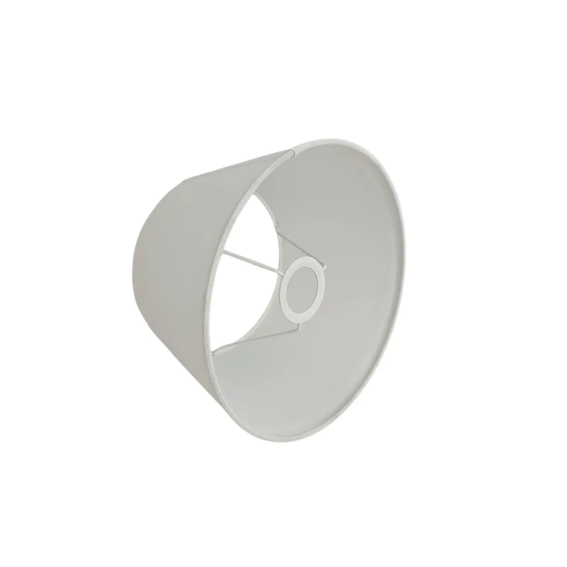 Lampenschirm Weiß aus Leinen, E27 – 25 cm, mit weißer Innenseite