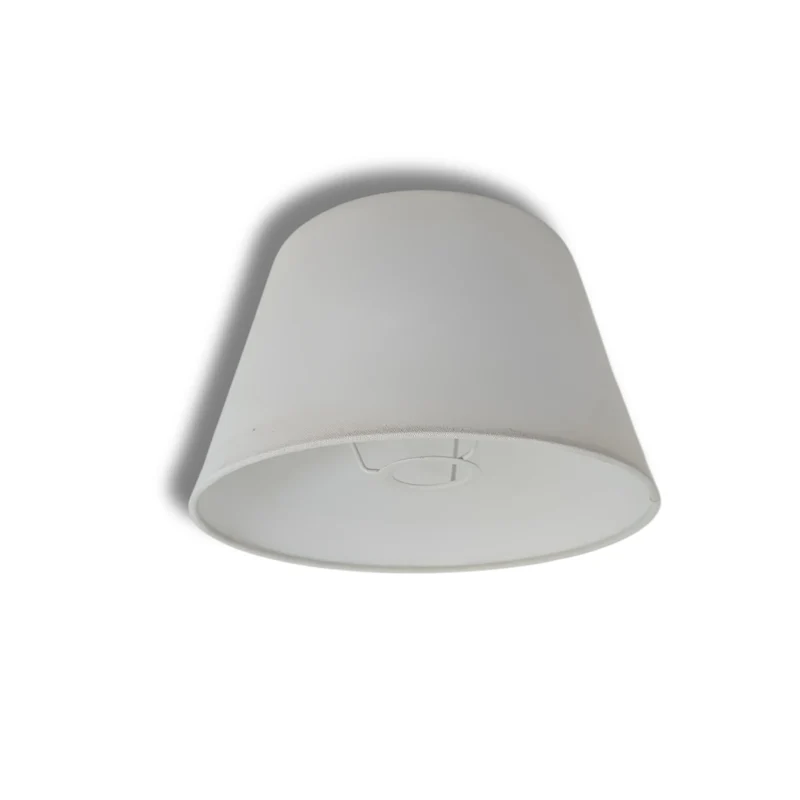 Lampenschirm Weiß aus Leinen, E27 – 25 cm, mit weißer Innenseite