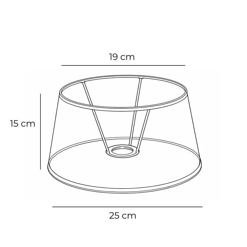 Lampenschirm Weiß aus Leinen, E27 – 25 cm, mit weißer Innenseite