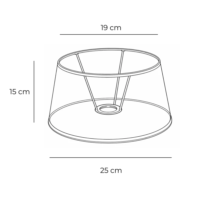 Lampenschirm braun Baumwolle , E27 – Stoff 25 cm für Tischlampen