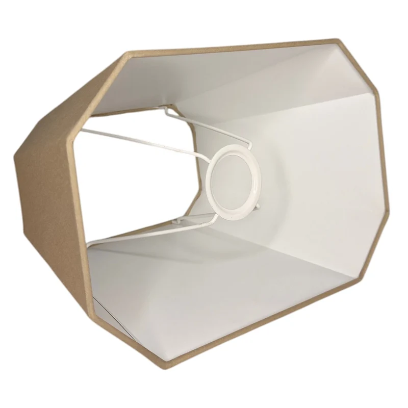 Lampenschirm Conica rechteckig achteckig Beige – E27 Stoff 30 cm