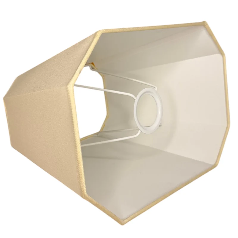 Lampenschirm Conica rechteckig achteckig Warm Beige – E27 Stoff 30 cm