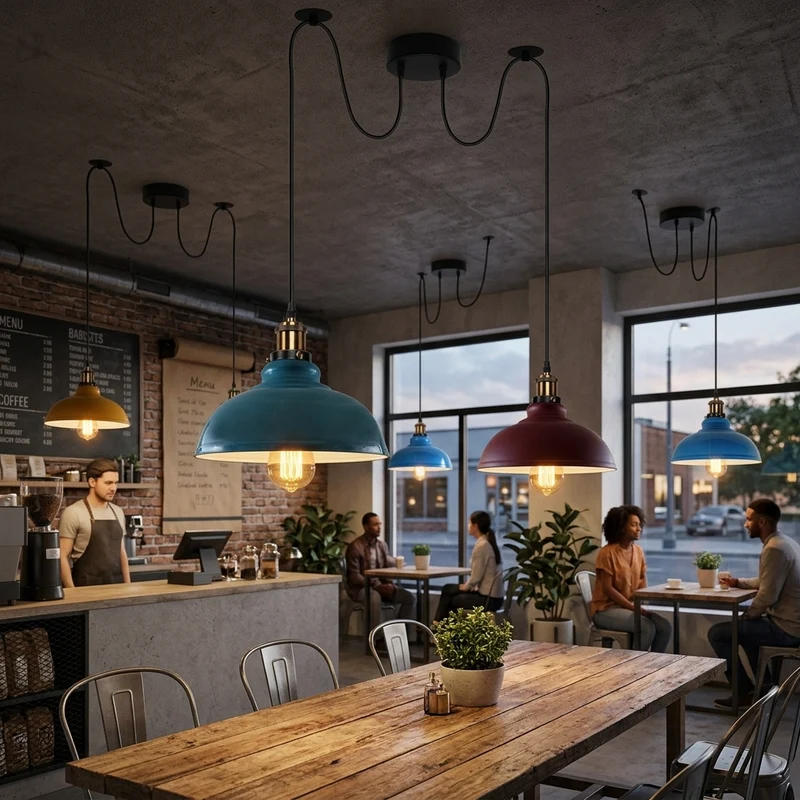 Spinnen-Pendelleuchte 2er-Köpfen, Affenschaukel restaurant bar Deckenlampe E27 ~3800