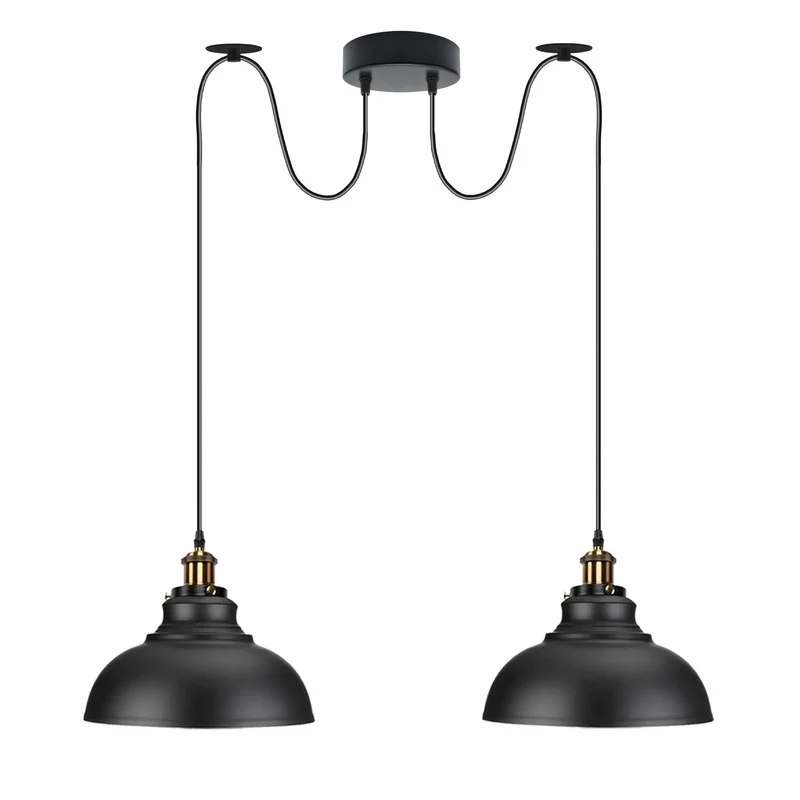 Spinnen-Pendelleuchte 2er-Köpfen, Affenschaukel restaurant bar Deckenlampe E27 ~3800