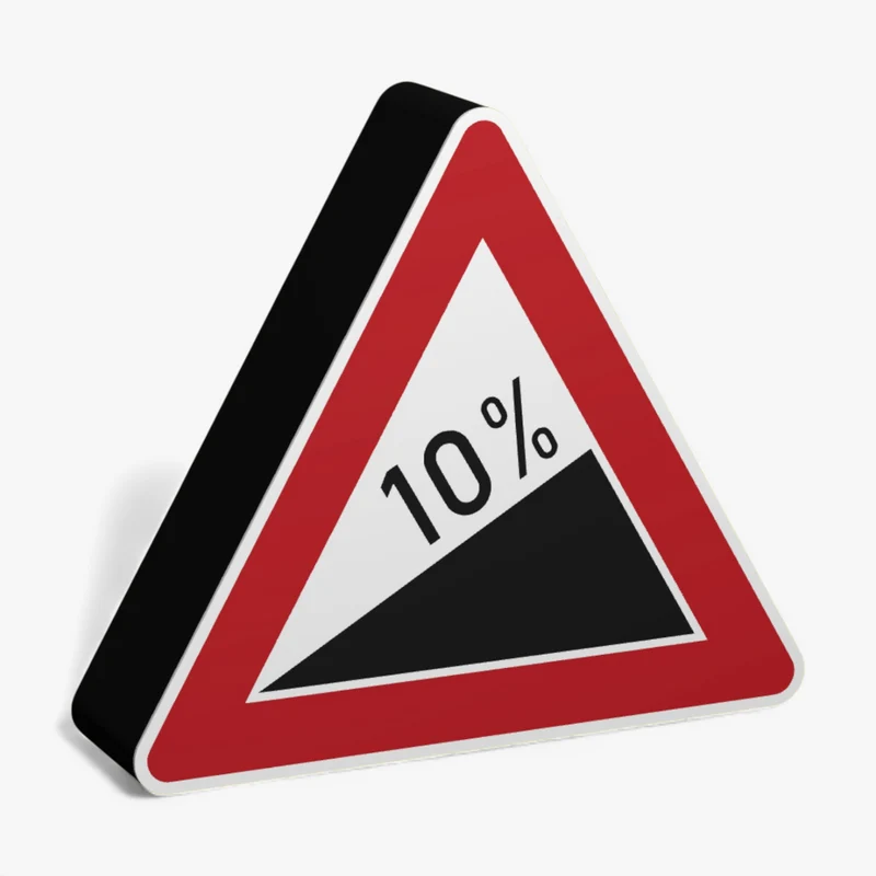 Steigung 10% Zeichen 110 Lampe