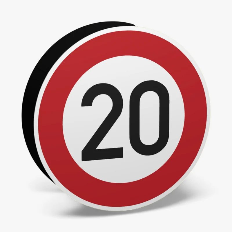 20 KMH Geschwindigkeitsbegrenzung Zeichen 274 Lampe