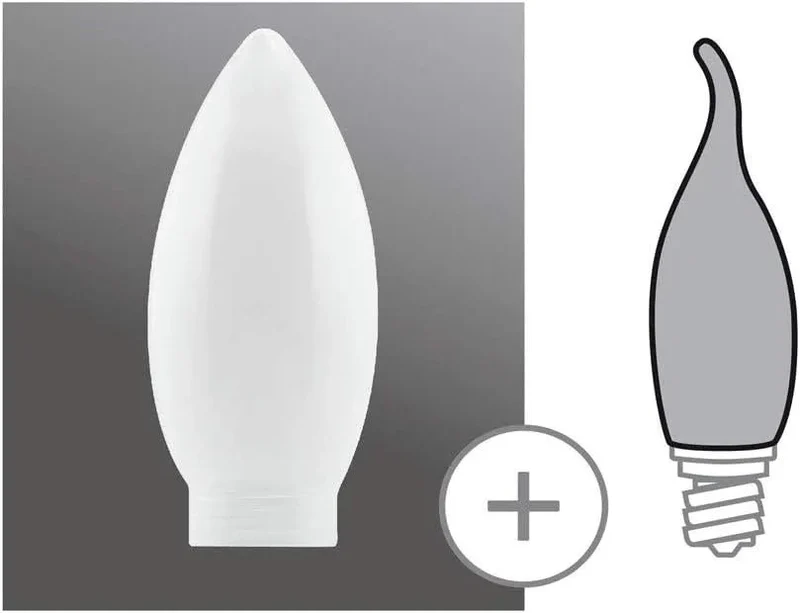 Lampenglas Kerze mit Schraubgewinde Glas opal matt 6,7 cm Paulmann 875.87 – weiß