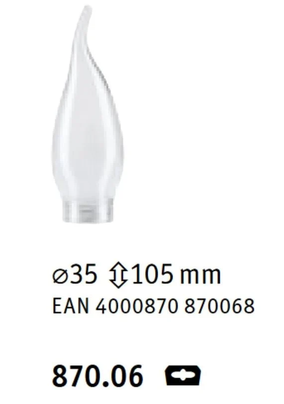 Lampenglas Kerze Windstoß mit Schraubgewinde Glas klar 10,5 cm Paulmann 870.06