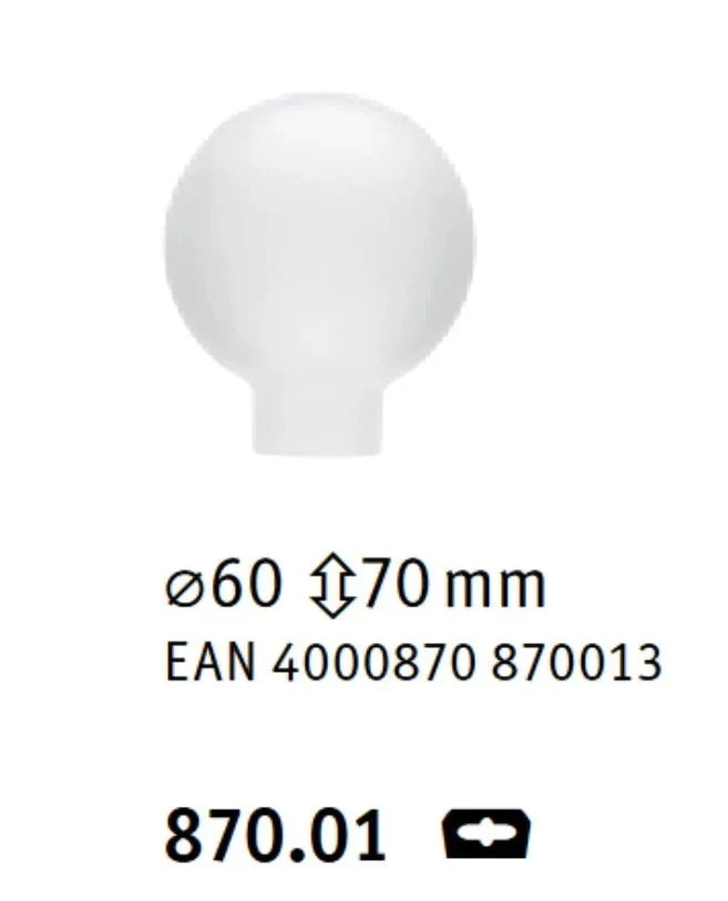 Lampenglas mit Schraubgewinde Globe G60 Satin weiß für E14 / E27 bis 42 W Paulmann 870.01