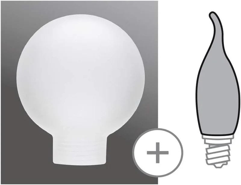 Lampenglas mit Schraubgewinde Globe G60 Satin weiß für E14 / E27 bis 42 W Paulmann 870.01