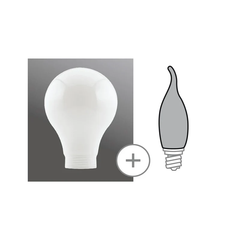 Lampenglas mit Schraubgewinde Birnenform A60 Opal weiß für E14 E27 Paulmann 875.78