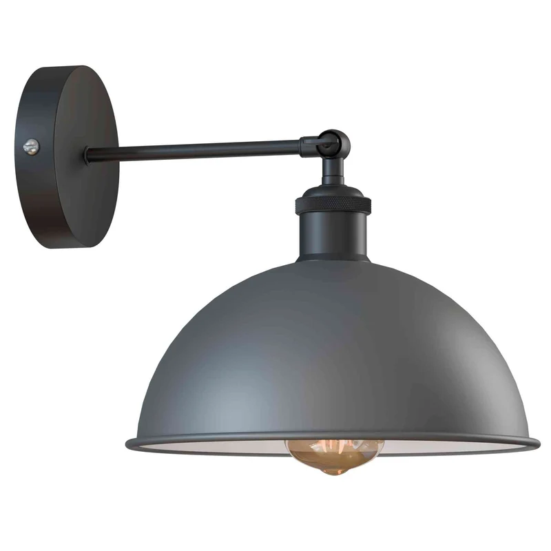 Gelenk Wandleuchte Schwarz – Industrie Loft Nachttisch Leselampe | Ø21cm | E27 ~3924