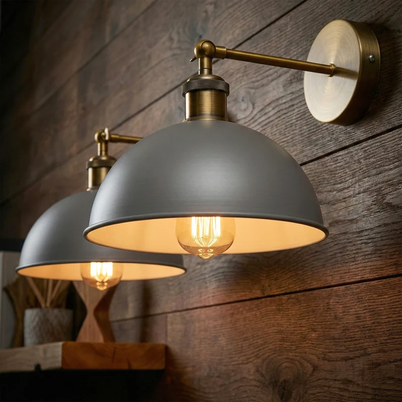 Bauhaus Wandleuchte – Vintage Gelenk Wandlampe Industrial | Ø 21cm | E27 ~3923