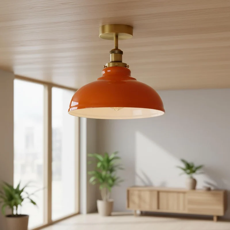 Industrie Deckenleuchte – Vintage Unterputz Halbschalen Lampe | Ø29cm | E27 ~3922