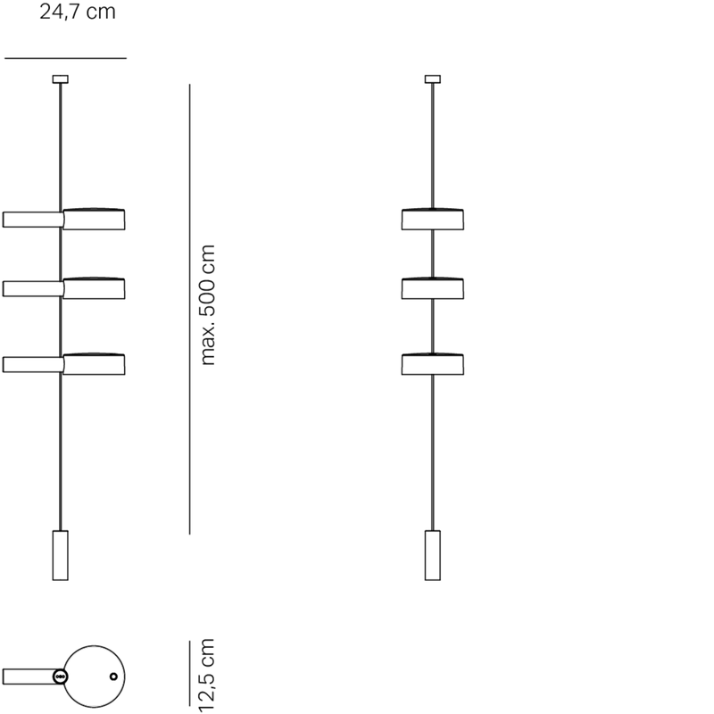 Super O lampada da terra sospesa 3 luci