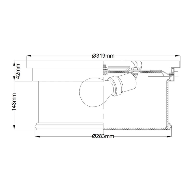 Deckenleuchte Payne 2-flammig IP44 Chrom 32cm