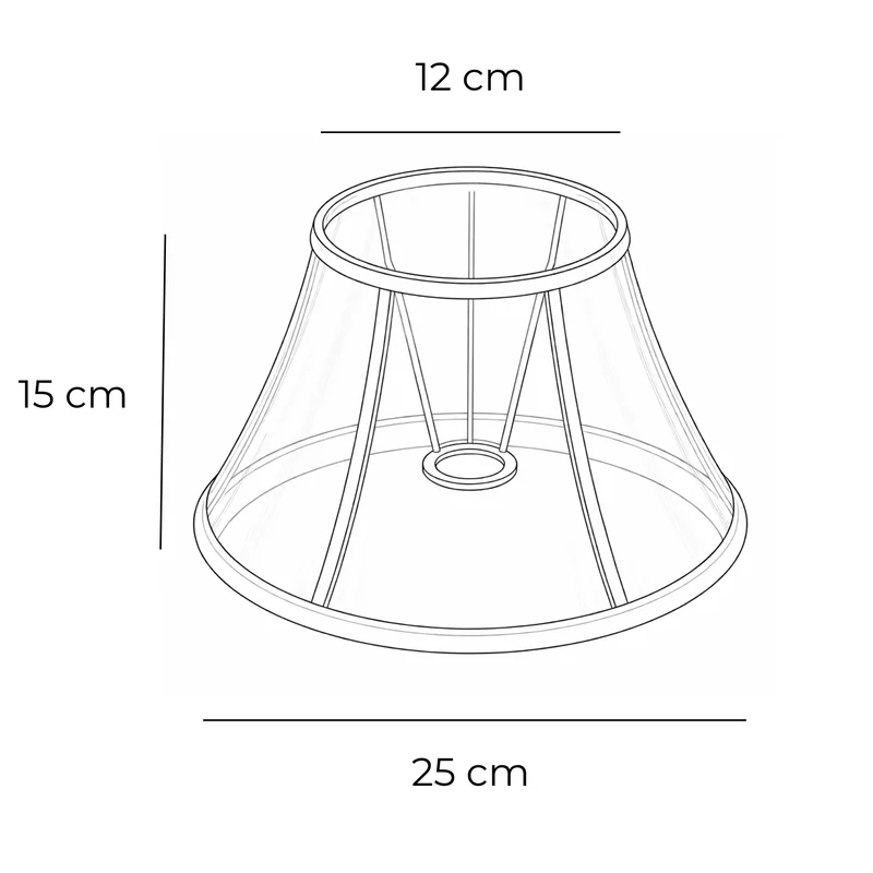 Various Scala Lampenschirm aus Seide Weiß – E27, oben 12 cm, unten 25 cm, Höhe 15 cm