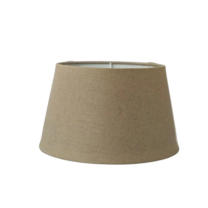 Lampenschirm Beige aus Baumwolle – 25 cm, E27, mit weißer Innenseite